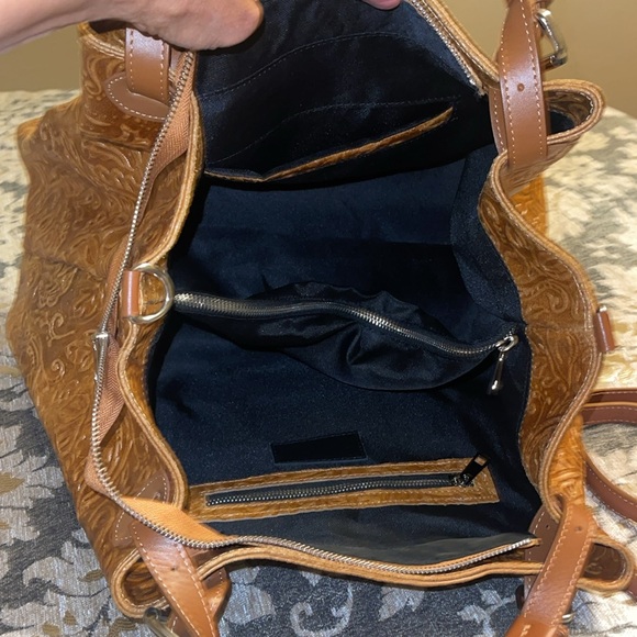ISADORA ITALY Cuoio Tooled Genuine Leather Large Tote Bag New with Tags - Picture 3 of 4